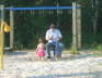 Nelson at Work with granddaughter